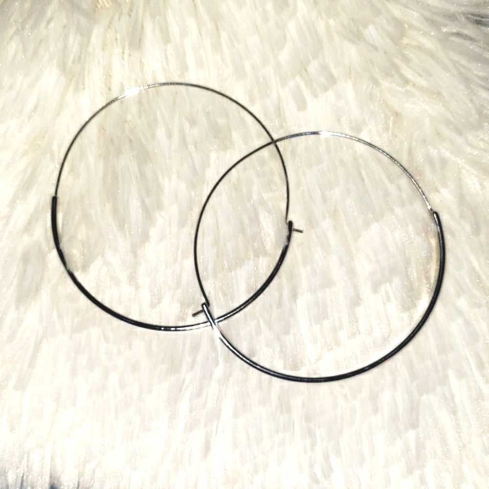 Silvertone Hoop Earrings